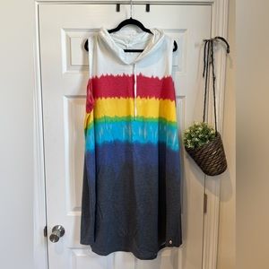 LIVI For Lane Bryant Rainbow French Terry Knee Length Dress size 26/28